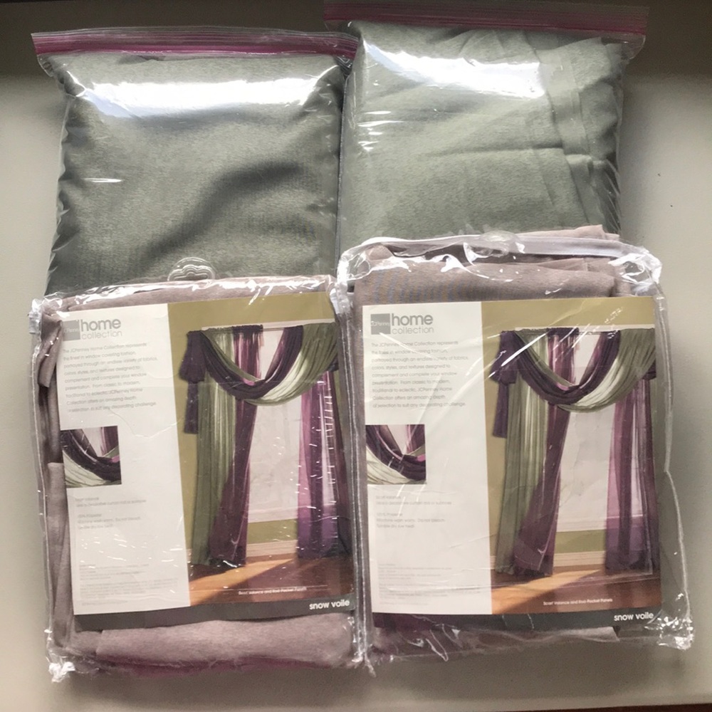 Sheer Window Scarf Valance Set of 4